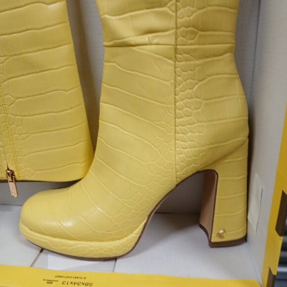 CIRCUS BY SAM EDELMAN Freda High Shaft Boot size 7.5 Stunning Yellow NEW - Picture 5 of 8